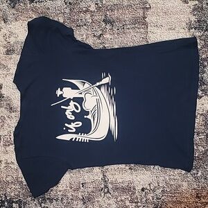 IF ONLY x Italy Limited Edition Navy Blue Crew Neck Short Sleeve Shirt